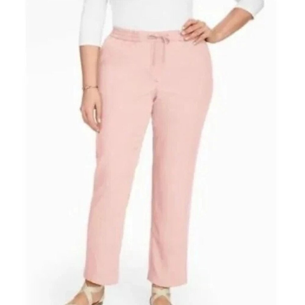 Talbots Pink The Easy Drawstring Pants Size 1x Pl… - image 2